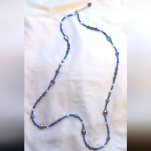 🍧🌈Stunning Handcrafted Beaded Opera Length Necklace 40" W/2" Extender"🦋